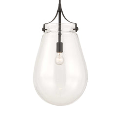 Dewdrop Black 1 Light Glass Shade Pendant - Ornate Home