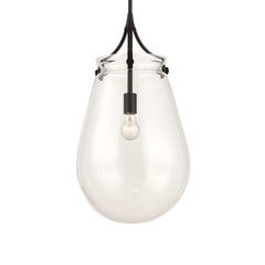 Dewdrop Black 1 Light Glass Shade Pendant - Ornate Home