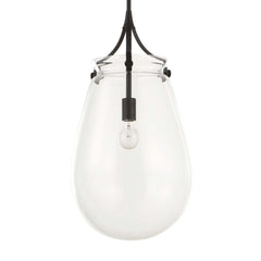 Dewdrop Black 1 Light Glass Shade Pendant - Ornate Home