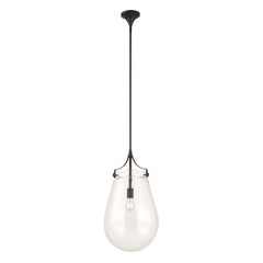 Dewdrop Black 1 Light Glass Shade Pendant - Ornate Home