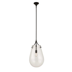 Dewdrop Black 1 Light Glass Shade Pendant - Ornate Home