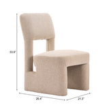 Dewey Beige Dining Chair (Set of 2)