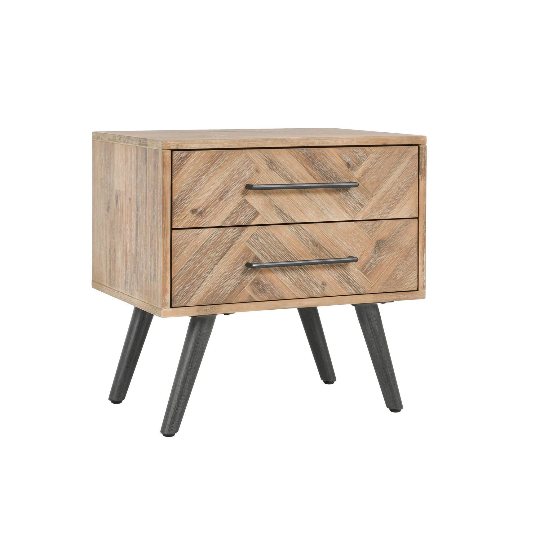 Dexter Multi Natural 2 Drawer Nightstand - Ornate Home