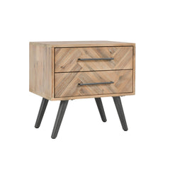 Dexter Multi Natural 2 Drawer Nightstand - Ornate Home