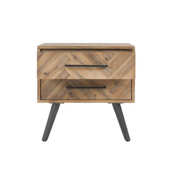 Dexter Multi Natural 2 Drawer Nightstand - Ornate Home