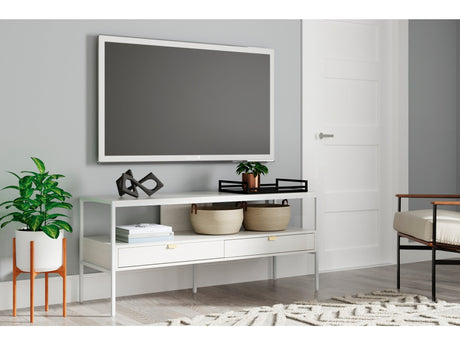 Deznee White 60" TV Stand - Ornate Home