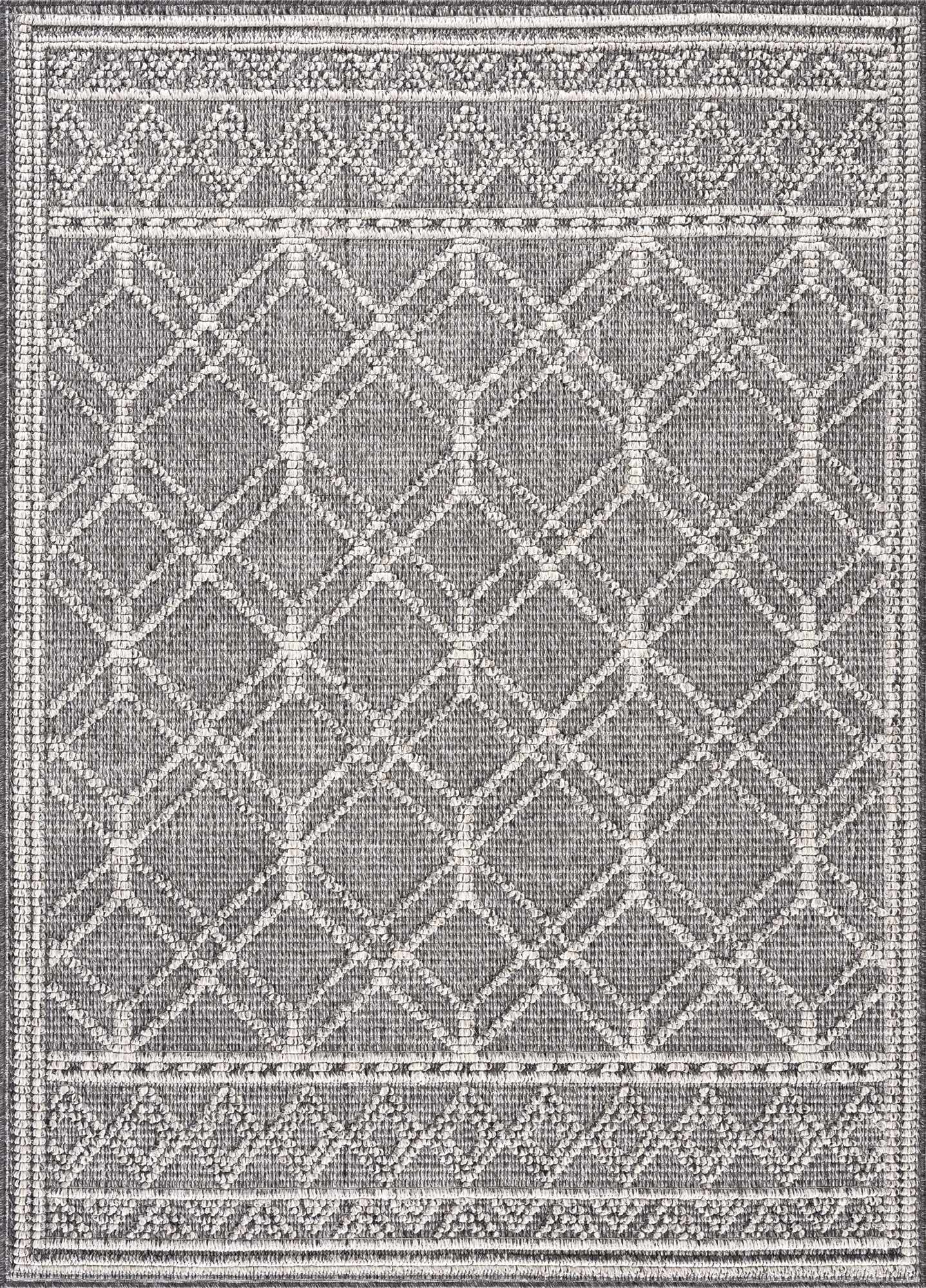 Diah Black & Bone Outdoor Area Rug - Clearance - Ornate Home
