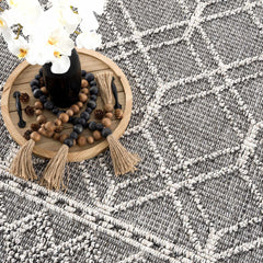 Diah Black & Bone Outdoor Area Rug - Clearance - Ornate Home