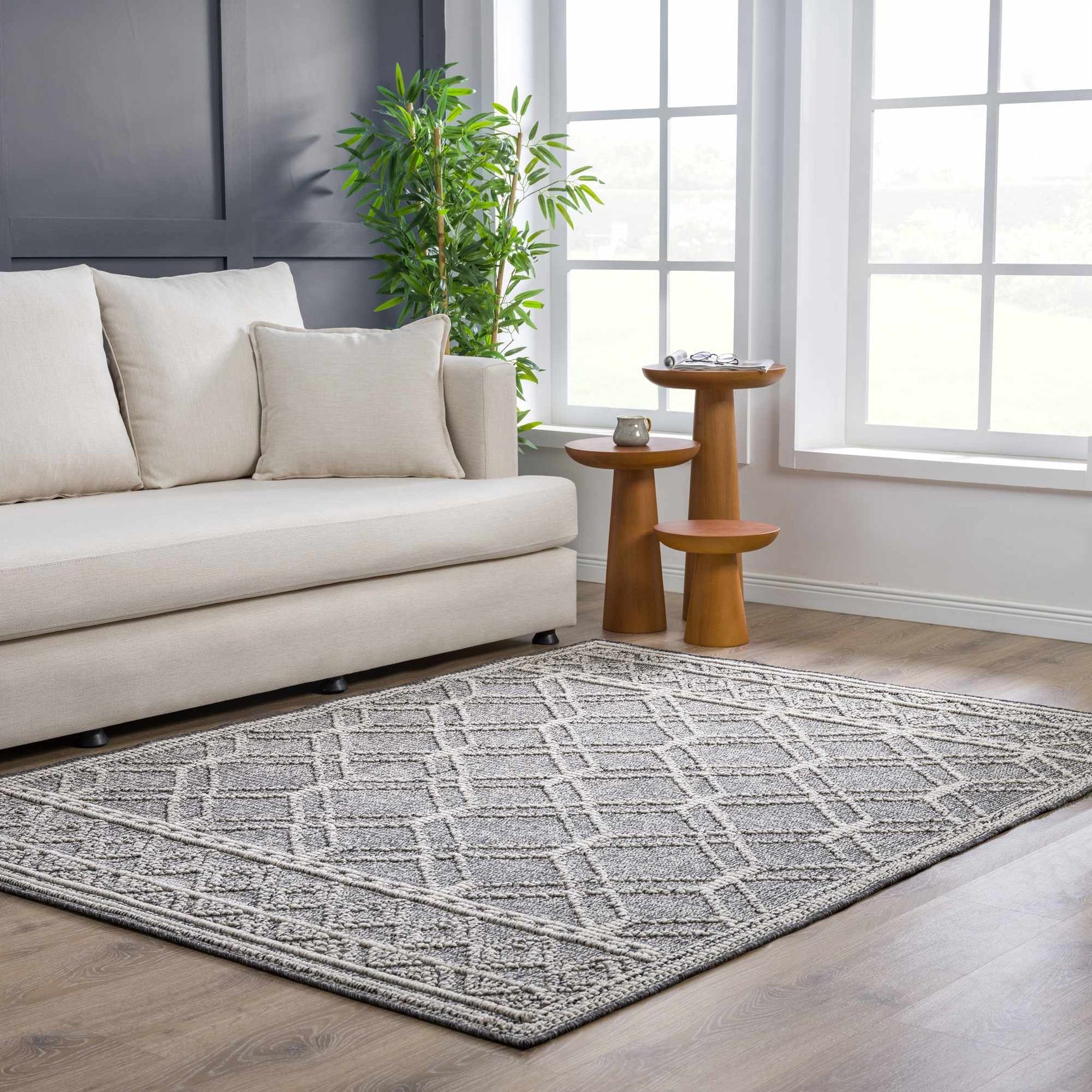 Diah Black & Bone Outdoor Area Rug - Clearance - Ornate Home