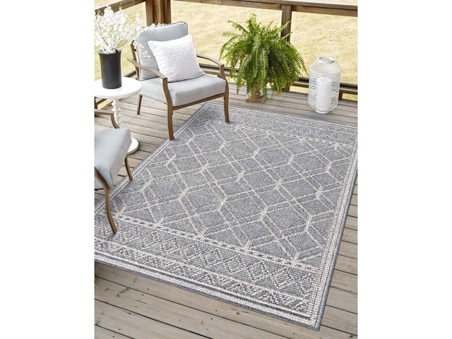 Diah Gray Blue & Bone Area Rug - Clearance - Ornate Home