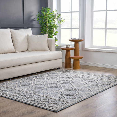 Diah Gray Blue & Bone Area Rug - Clearance - Ornate Home
