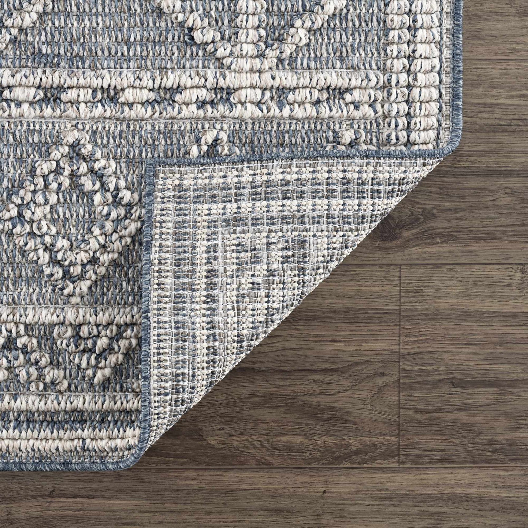 Diah Gray Blue & Bone Outdoor Area Rug - Clearance - Ornate Home