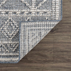 Diah Gray Blue & Bone Outdoor Area Rug - Clearance - Ornate Home