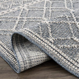 Diah Gray Blue & Bone Outdoor Area Rug - Clearance - Ornate Home
