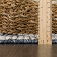 Diah Gray Blue & Bone Outdoor Area Rug - Clearance - Ornate Home