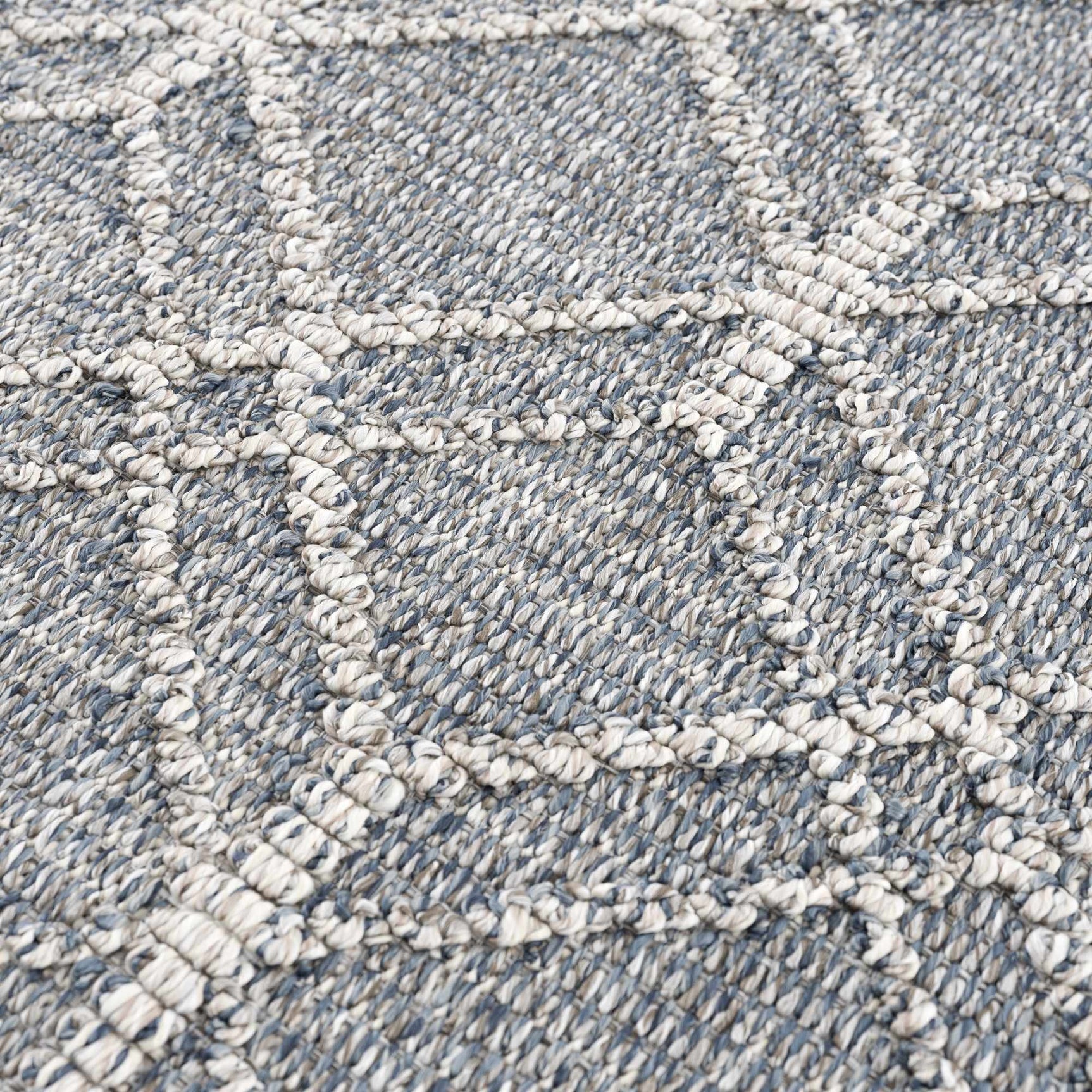 Diah Gray Blue & Bone Outdoor Area Rug - Clearance - Ornate Home