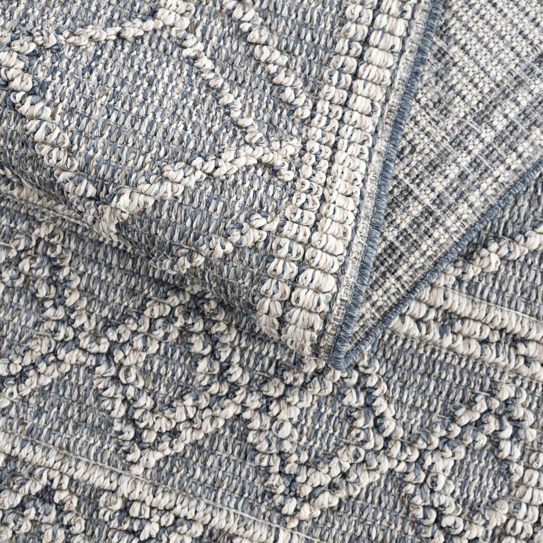 Diah Gray Blue & Bone Outdoor Area Rug - Clearance - Ornate Home
