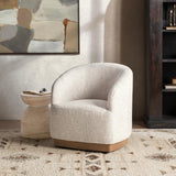 Diah Toasted Linen Swivel Accent Chair - Ornate Home