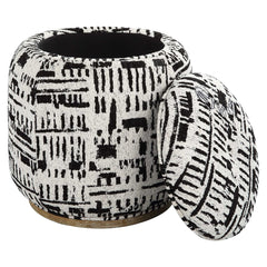 Dialogue Poof Black/White Ottoman - Ornate Home