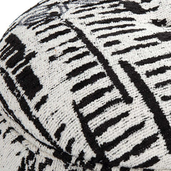 Dialogue Poof Black/White Ottoman - Ornate Home