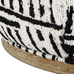 Dialogue Poof Black/White Ottoman - Ornate Home