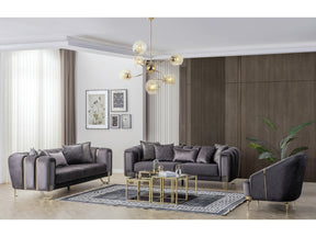 Diamond Anthracite 2-Piece Living Room Set - Ornate Home