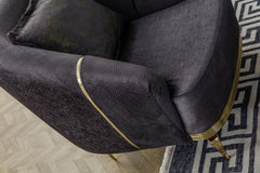 Diamond Anthracite 3-Piece Living Room Set - Ornate Home