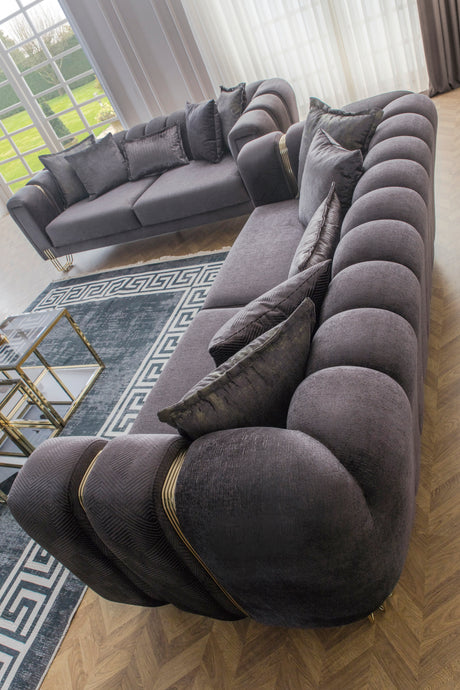 Diamond Anthracite Loveseat - Ornate Home