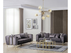 Diamond Anthracite Loveseat - Ornate Home