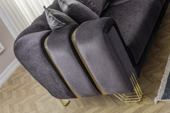 Diamond Anthracite Loveseat - Ornate Home