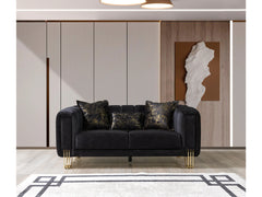 Diamond Black 3-Piece Living Room Set - Ornate Home