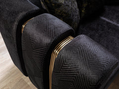 Diamond Black 3-Piece Living Room Set - Ornate Home