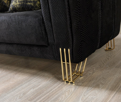 Diamond Black 2-Piece Living Room Set - Ornate Home