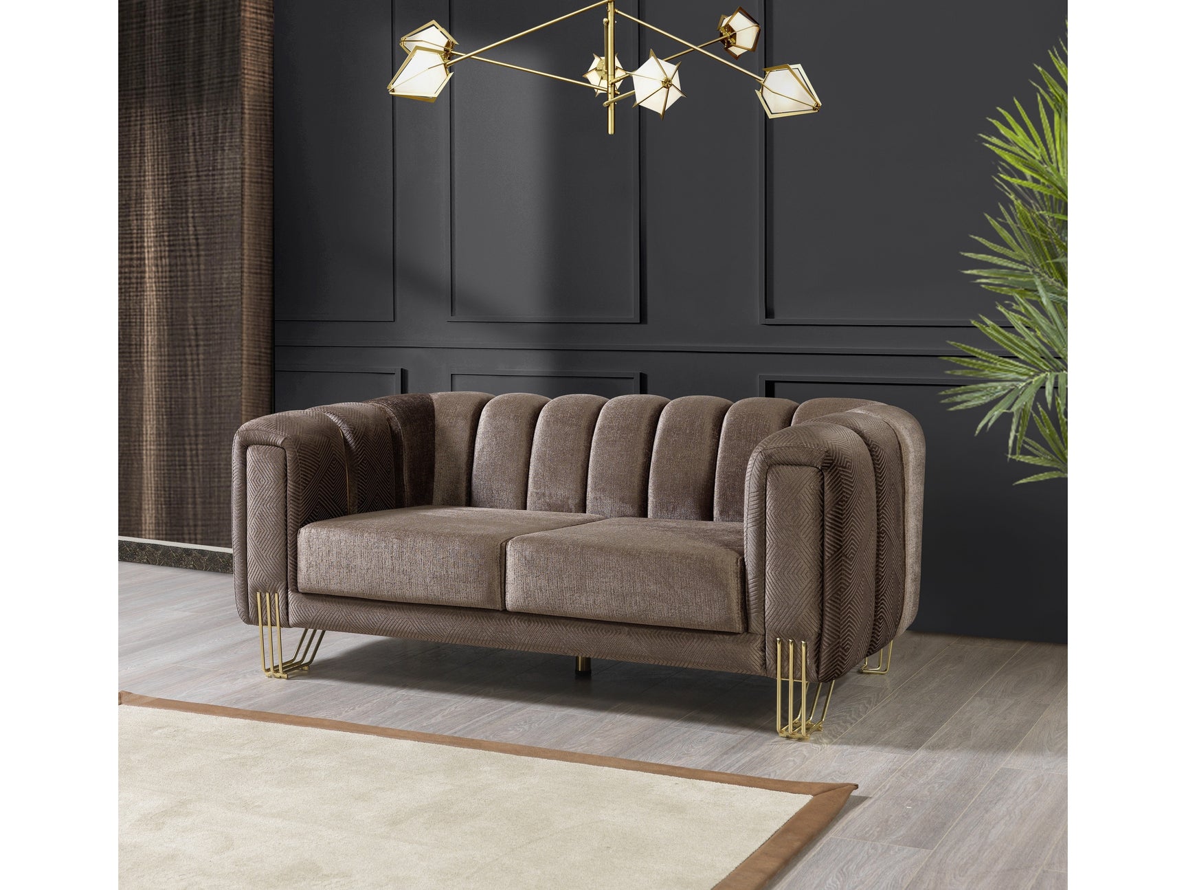 Diamond Brown 2-Piece Living Room Set - Ornate Home