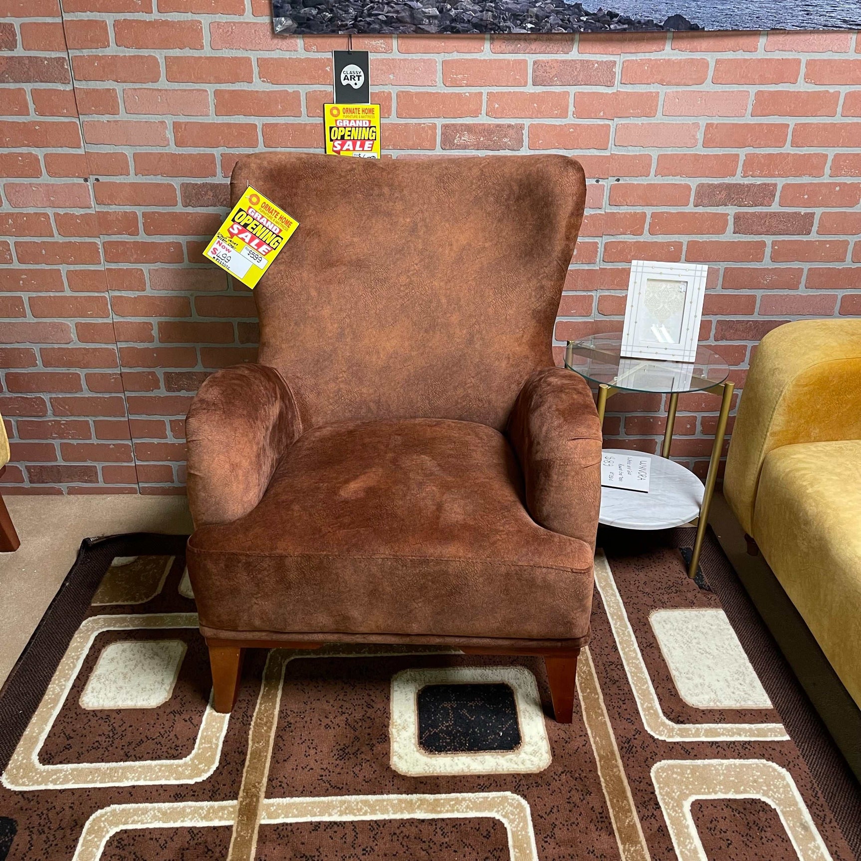 Diamond Brown Velvet Accent Chair - Ornate Home