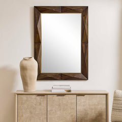 Diamond In The Rough Gold/Woodtone Wood Mirror - Ornate Home