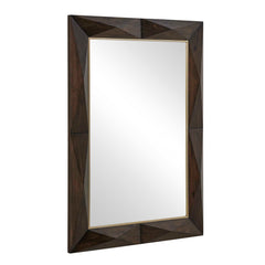 Diamond In The Rough Gold/Woodtone Wood Mirror - Ornate Home