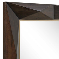 Diamond In The Rough Gold/Woodtone Wood Mirror - Ornate Home