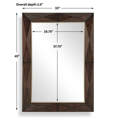 Diamond In The Rough Gold/Woodtone Wood Mirror - Ornate Home