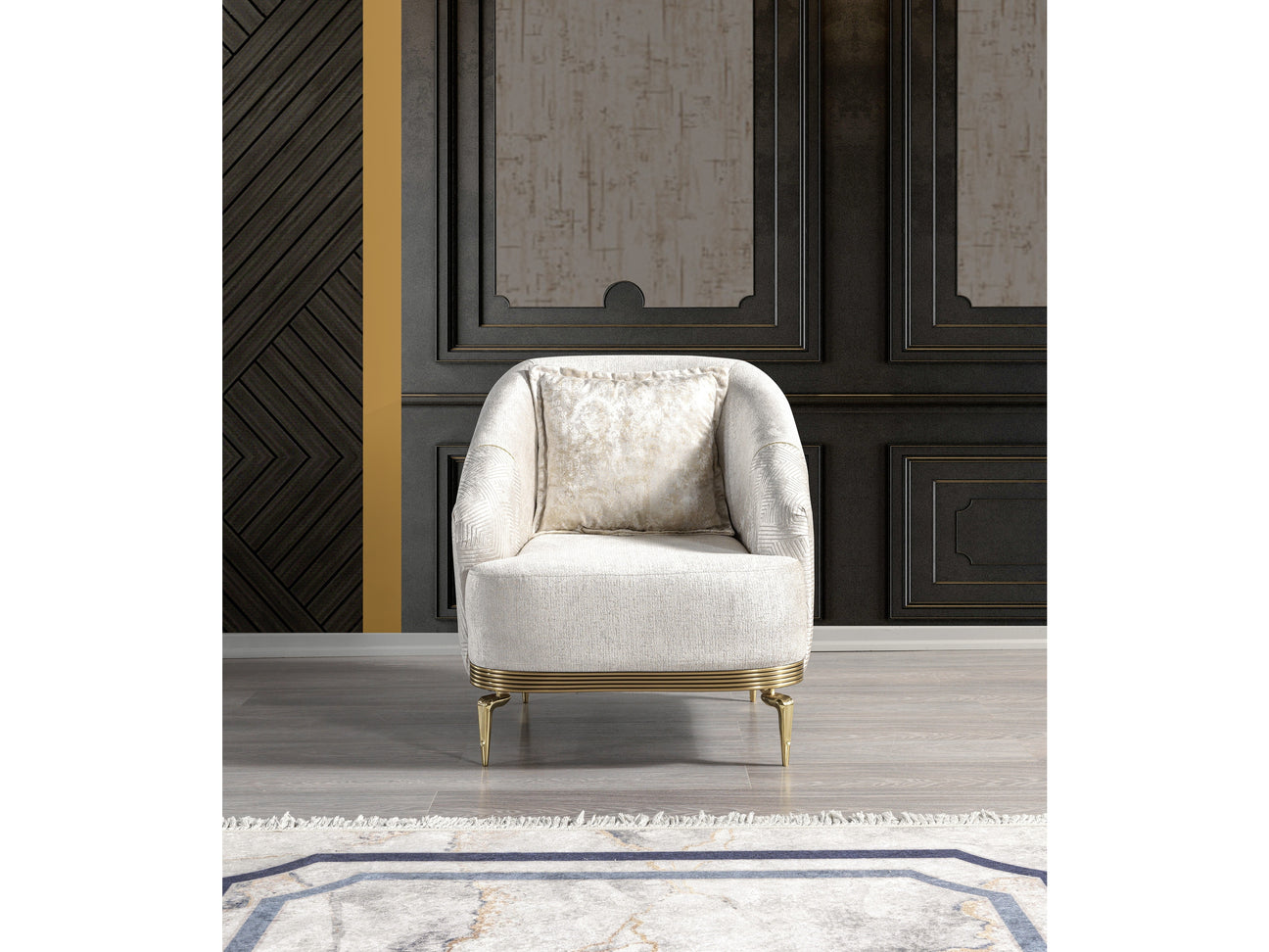 Diamond Ivory 3-Piece Living Room Set - Ornate Home