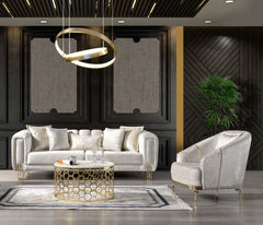 Diamond Ivory Loveseat - Ornate Home