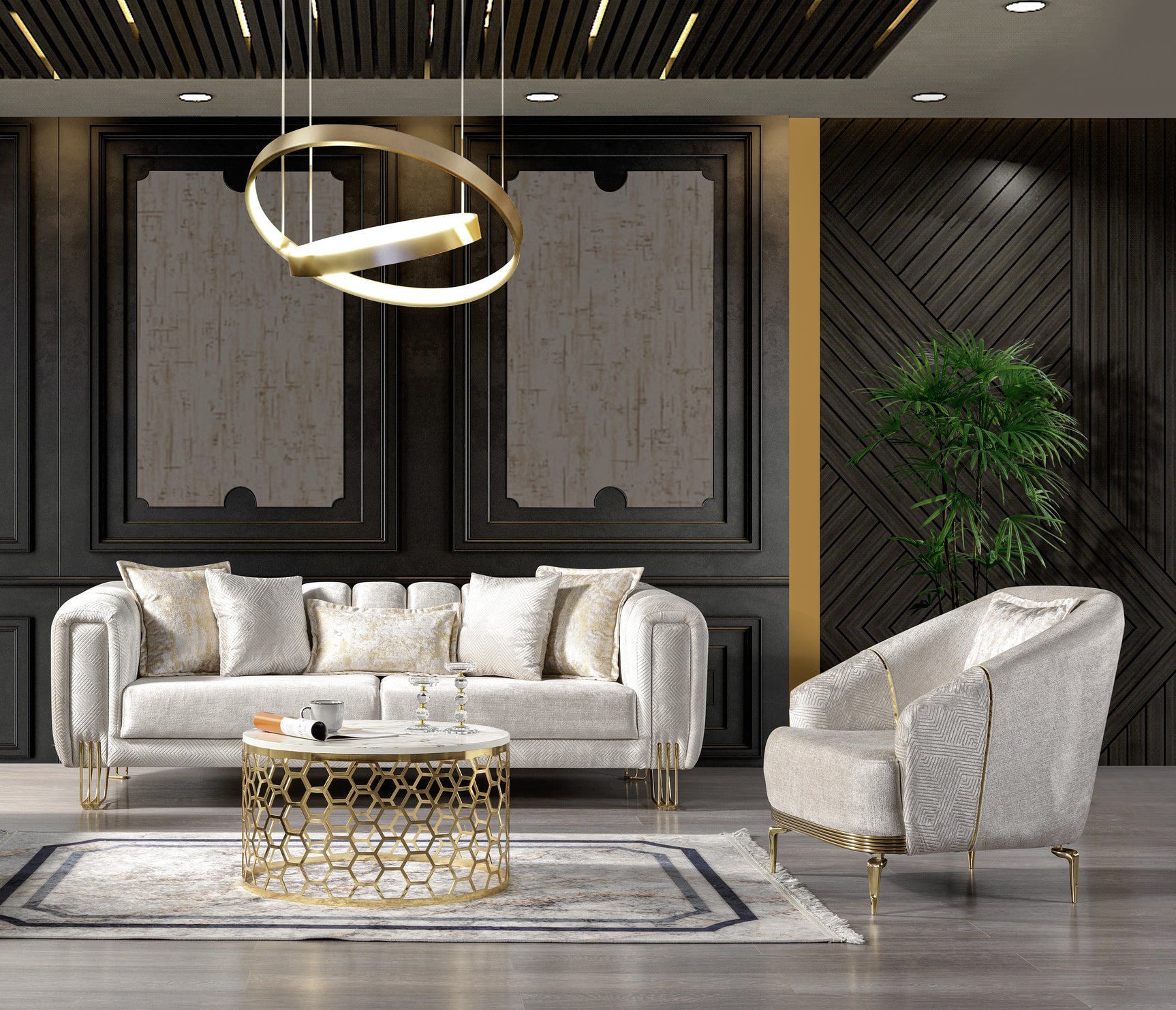 Diamond Ivory Loveseat - Ornate Home