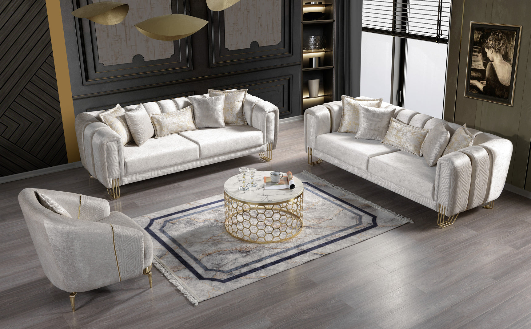 Diamond Ivory Loveseat - Ornate Home