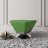 Diamond Swivel Ottoman in Green and Polished Chrome - Ornate Home