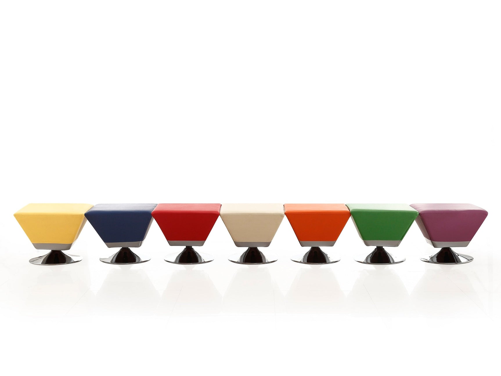 Diamond Swivel Ottoman in Multi Colors (Set of 7) - Ornate Home