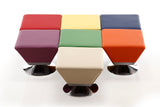 Diamond Swivel Ottoman in Multi Colors (Set of 7) - Ornate Home