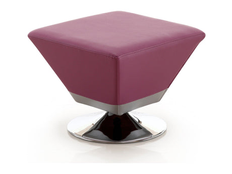 Diamond Swivel Ottoman in Purple and Polished Chrome - Ornate Home