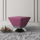 Diamond Swivel Ottoman in Purple and Polished Chrome - Ornate Home