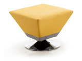 Diamond Swivel Ottoman in Yellow and Polished Chrome - Ornate Home