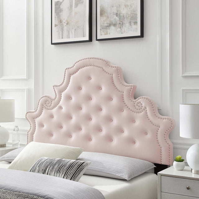 Diana Pink Tufted Performance Velvet Full/Queen Headboard - Ornate Home